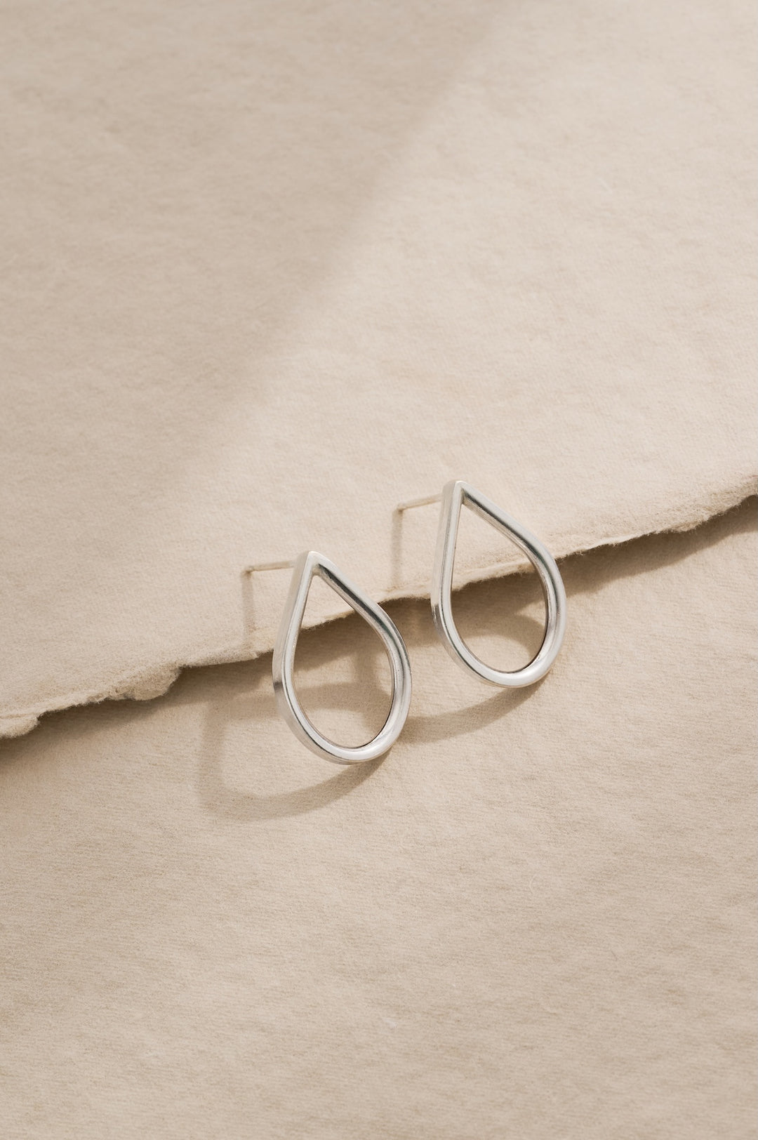 Sterling silver raindrop stud earrings