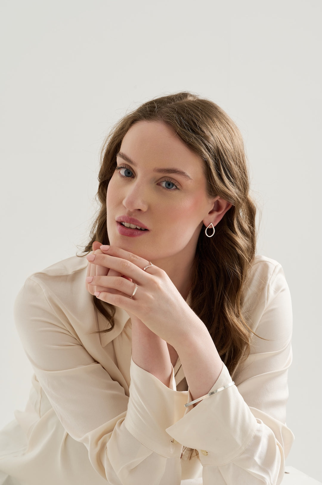 Sterling silver raindrop bangle