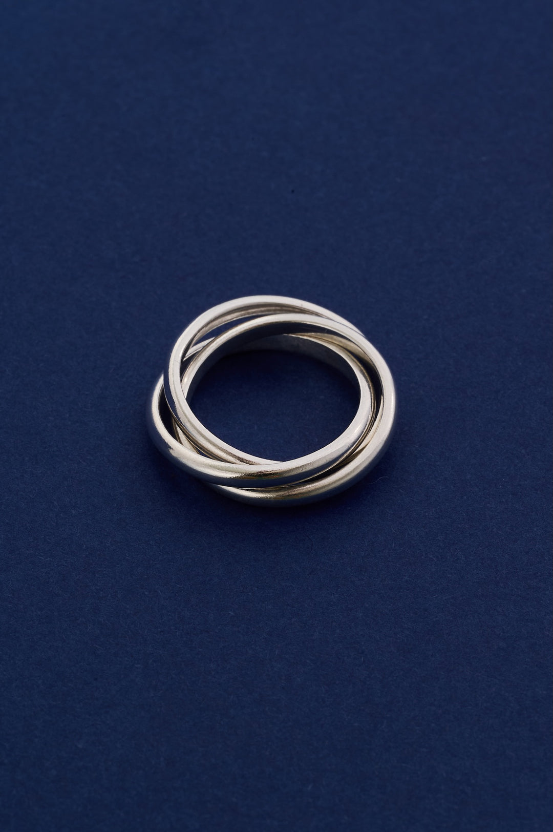 Sterling silver triple intertwined ring from liz lloyd jewellery 