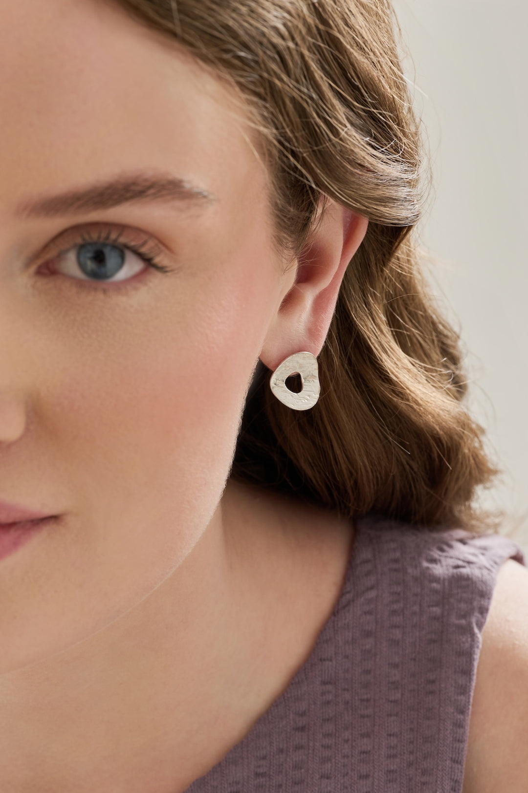 Sterling silver textured wave earrings