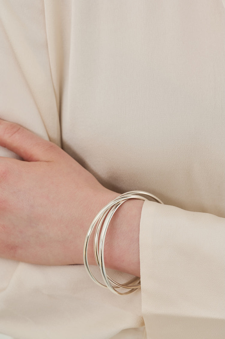 liz lloyd jewellery sterling silver triple bangle